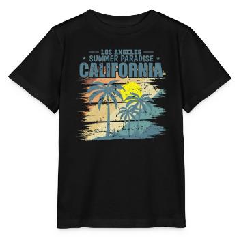Californie Los Angeles Summer Paradise États-Unis - T-shirt bio MINI CREATOR Stanley/Stella Enfant - noir - Devant - Mikhail (115cm)