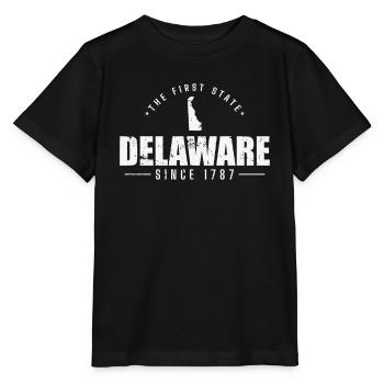 Delaware The First State since 1787 USA Amerika - Stanley/Stella Kinder T-Shirt MINI CREATOR  - Schwarz - Vorne - Mikhail (115cm)