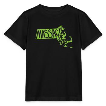 Massachusetts Karten Umriss USA Amerika - Stanley/Stella Kinder T-Shirt MINI CREATOR  - Schwarz - Vorne - Mikhail (115cm)