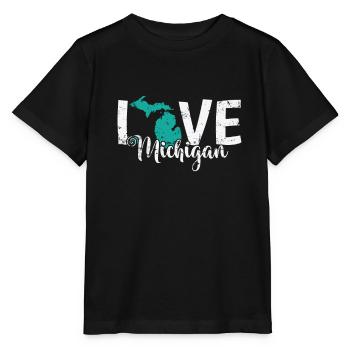 Michigan Love Michigan USA Amérique - T-shirt bio MINI CREATOR Stanley/Stella Enfant - noir - Devant - Mikhail (115cm)