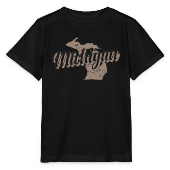 Michigan États-Unis Amérique État - T-shirt bio MINI CREATOR Stanley/Stella Enfant - noir - Devant - Mikhail (115cm)