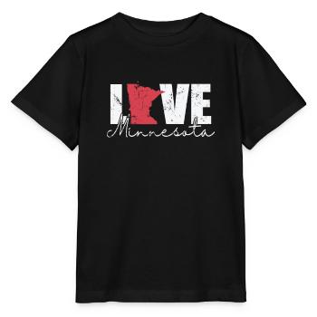 Minnesota Love USA Amerika Bundesstaat - Stanley/Stella Kinder T-Shirt MINI CREATOR  - Schwarz - Vorne - Mikhail (115cm)
