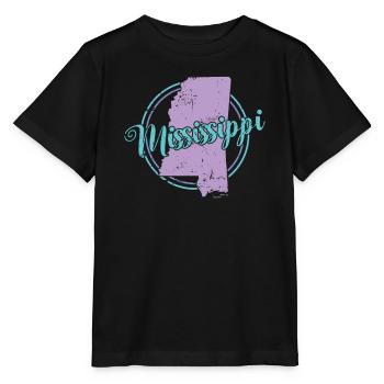 Mississippi Map USA America - Stanley/Stella MINI CREATOR Kids’ T-Shirt - black - Front - Mikhail (115cm)