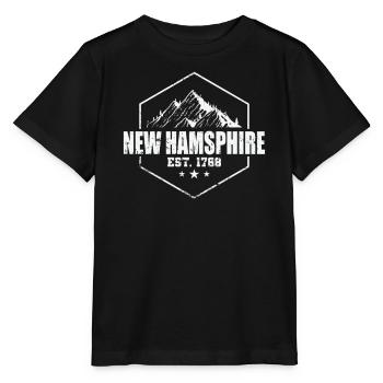 New Hampshire Est. 1768 USA Amerika - Stanley/Stella Kinder T-Shirt MINI CREATOR  - Schwarz - Vorne - Mikhail (115cm)