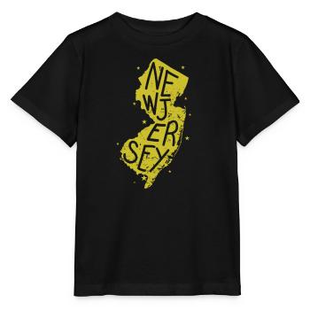 New Jersey Kartenumriss USA Amerika - Stanley/Stella Kinder T-Shirt MINI CREATOR  - Schwarz - Vorne - Mikhail (115cm)