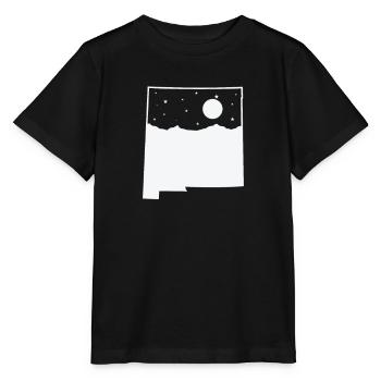 New Mexico Sonnenaufgang im Kartenumriss USA - Stanley/Stella Kinder T-Shirt MINI CREATOR  - Schwarz - Vorne - Mikhail (115cm)