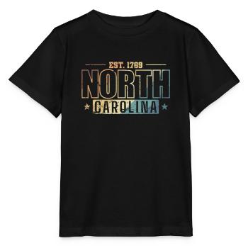 North Carolina Est. 1789 USA Amerika - Stanley/Stella Kinder T-Shirt MINI CREATOR  - Schwarz - Vorne - Mikhail (115cm)
