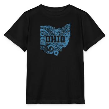 Ohio Muster in Karte USA Amerika - Stanley/Stella Kinder T-Shirt MINI CREATOR  - Schwarz - Vorne - Mikhail (115cm)