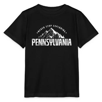La Pennsylvanie n’arrête jamais d’explorer les États-Unis - T-shirt bio MINI CREATOR Stanley/Stella Enfant - noir - Devant - Mikhail (115cm)