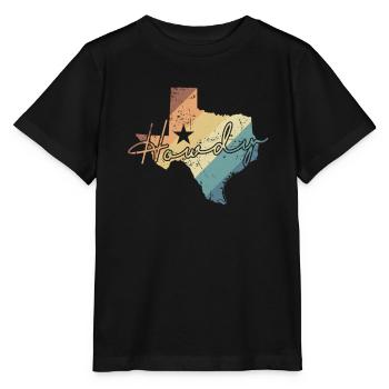Texas Howdy Karte USA Amerika - Stanley/Stella Kinder T-Shirt MINI CREATOR  - Schwarz - Vorne - Mikhail (115cm)