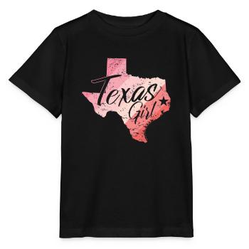 Texas Girl Map Outline USA Amérique - T-shirt bio MINI CREATOR Stanley/Stella Enfant - noir - Devant - Mikhail (115cm)