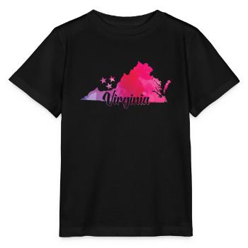 Virginia Karte USA Amerika Bundesstaat - Stanley/Stella Kinder T-Shirt MINI CREATOR  - Schwarz - Vorne - Mikhail (115cm)