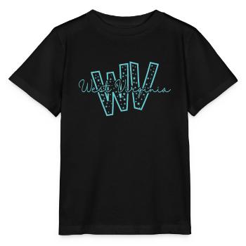 West Virginia WV Buchstaben USA Amerika - Stanley/Stella Kinder T-Shirt MINI CREATOR  - Schwarz - Vorne - Mikhail (115cm)