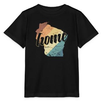 Wisconsin Home USA Amerika Bundesstaat - Stanley/Stella Kinder T-Shirt MINI CREATOR  - Schwarz - Vorne - Mikhail (115cm)