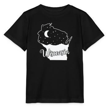 Wisconsin Skyline in Kartenumriss USA - Stanley/Stella Kinder T-Shirt MINI CREATOR  - Schwarz - Vorne - Mikhail (115cm)