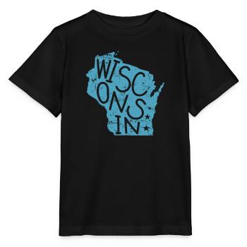 Wisconsin États-Unis Amérique État - T-shirt bio MINI CREATOR Stanley/Stella Enfant - noir - Devant - Mikhail (115cm)