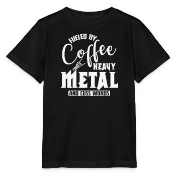 Alimenté par Coffee Heavy Metal et cuss Words - T-shirt bio MINI CREATOR Stanley/Stella Enfant - noir - Devant - Mikhail (115cm)