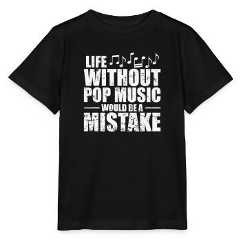 Life without Pop Music is a Mistake Sänger - Stanley/Stella Kinder T-Shirt MINI CREATOR  - Schwarz - Vorne - Mikhail (115cm)