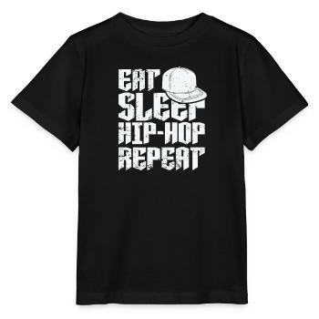 Eat Sleep Hip-Hop Repeat Music Genre Rap - Stanley/Stella MINI CREATOR Kids’ T-Shirt - black - Front - Mikhail (115cm)