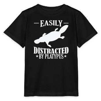Easily Distracted by Platypus Schnabeltier - Stanley/Stella Kinder T-Shirt MINI CREATOR  - Schwarz - Vorne - Mikhail (115cm)