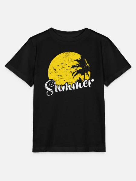 Summer Palmen Baum Urlaub Strand - Stanley/Stella Kinder T-Shirt MINI CREATOR - Schwarz