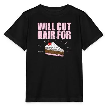 Will cut Hair for Cake Friseur Beruf Haare - Stanley/Stella Kinder T-Shirt MINI CREATOR  - Schwarz - Vorne - Mikhail (115cm)