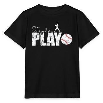 Triple Play Baseball - Stanley/Stella Kinder T-Shirt MINI CREATOR  - Schwarz - Vorne - Mikhail (115cm)