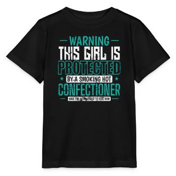 This Girl is Protected by a hot Confectioner - Stanley/Stella MINI CREATOR Kids’ T-Shirt - black - Front - Mikhail (115cm)