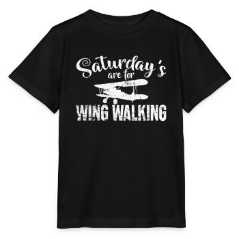 Les samedis sont pour Wing Walking Hobby - T-shirt bio MINI CREATOR Stanley/Stella Enfant - noir - Devant - Mikhail (115cm)
