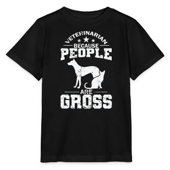 Vétérinaire parce que les gens sont dégoûtants - T-shirt bio MINI CREATOR Stanley/Stella Enfant - noir - Devant - Mikhail (115cm)