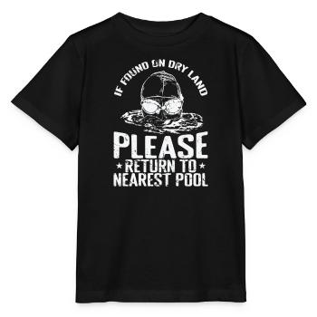 If Found on Land Please return to nearstest Pool - Stanley/Stella Kinder T-Shirt MINI CREATOR  - Schwarz - Vorne - Mikhail (115cm)