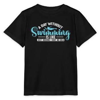 A Day without Swimming is like Sport - Stanley/Stella Kinder T-Shirt MINI CREATOR  - Schwarz - Vorne - Mikhail (115cm)