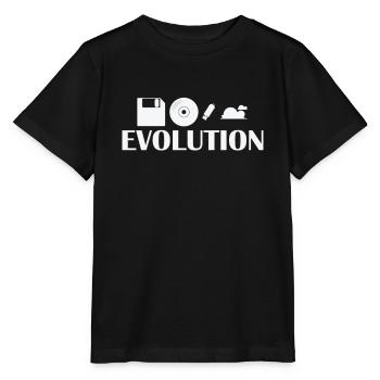 Evolution Disquette CD Clé USB Cloud - T-shirt bio MINI CREATOR Stanley/Stella Enfant - noir - Devant - Mikhail (115cm)