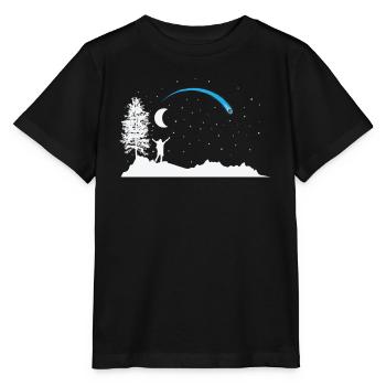 Shooting star with moon in the sky - Stanley/Stella MINI CREATOR Kids’ T-Shirt - black - Front - Mikhail (115cm)
