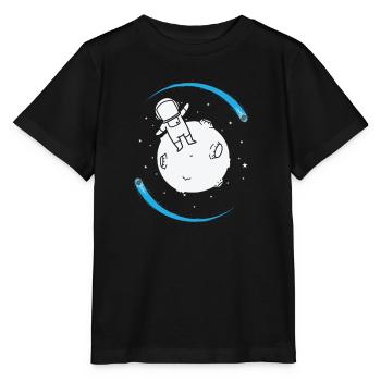 Shooting Stars with Astronaut Space Sky - Stanley/Stella MINI CREATOR Kids’ T-Shirt - black - Front - Mikhail (115cm)