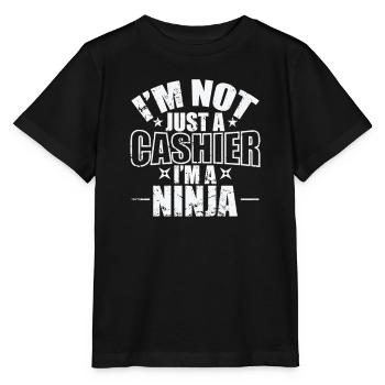 I'm not just a Cashier I'm a Ninja Beruf - Stanley/Stella Kinder T-Shirt MINI CREATOR  - Schwarz - Vorne - Mikhail (115cm)