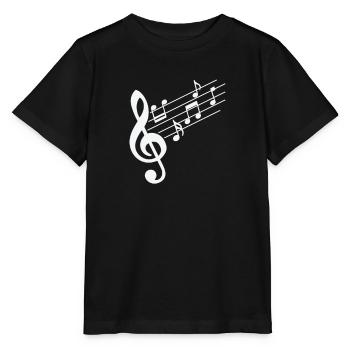 Clé de musique avec notes de musique - T-shirt bio MINI CREATOR Stanley/Stella Enfant - noir - Devant - Mikhail (115cm)