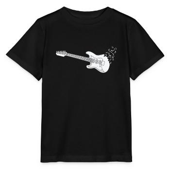 E-Gitarre Musik Musiknote - Stanley/Stella Kinder T-Shirt MINI CREATOR  - Schwarz - Vorne - Mikhail (115cm)