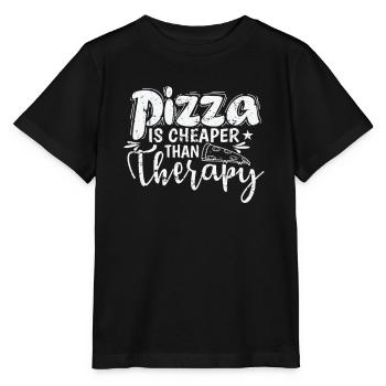 La pizza est moins chère que le salami thérapeutique - T-shirt bio MINI CREATOR Stanley/Stella Enfant - noir - Devant - Mikhail (115cm)