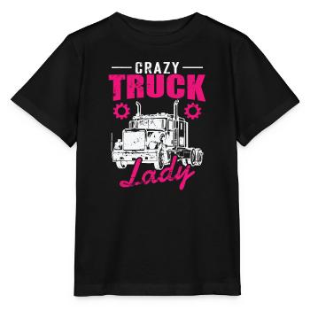 Crazy Truck Lady Occupation Transport longue distance - T-shirt bio MINI CREATOR Stanley/Stella Enfant - noir - Devant - Mikhail (115cm)