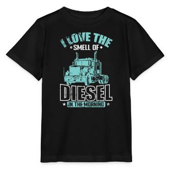 I love the Smell of Diesel Truck Driver - Stanley/Stella MINI CREATOR Kids’ T-Shirt - black - Front - Mikhail (115cm)