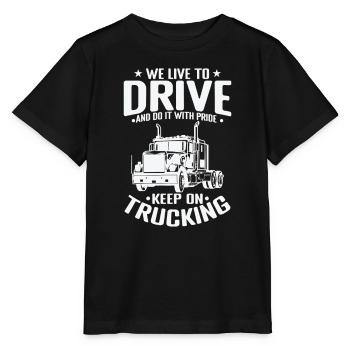 Nous vivons pour conduire et le faisons avec Pride Truck Driver - T-shirt bio MINI CREATOR Stanley/Stella Enfant - noir - Devant - Mikhail (115cm)