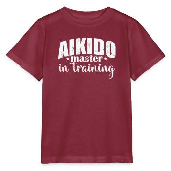 Aikido Master in Training Kampfsport - Stanley/Stella Kinder T-Shirt MINI CREATOR  - Burgunderrot - Vorne - Kain (125cm)
