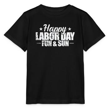 Bonne fête du Travail et soleil - T-shirt bio MINI CREATOR Stanley/Stella Enfant - noir - Devant - Mikhail (115cm)