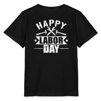 Bonne fête du Travail en septembre - T-shirt bio MINI CREATOR Stanley/Stella Enfant - noir - Devant - Mikhail (115cm)