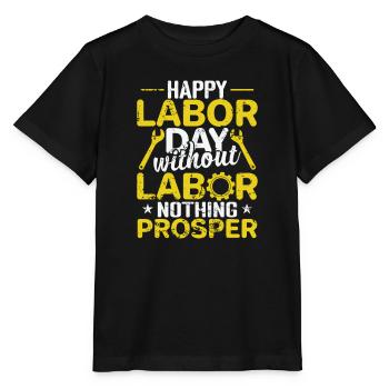 Bonne fête du travail sans travail rien Prosper - T-shirt bio MINI CREATOR Stanley/Stella Enfant - noir - Devant - Mikhail (115cm)