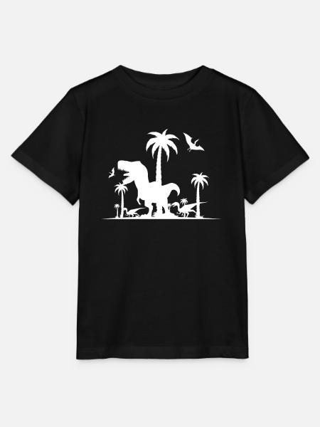 Dinosaurier T-Rex im Urwald - Stanley/Stella Kinder T-Shirt MINI CREATOR - Schwarz