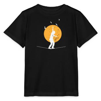 Slackline avec lune en arrière-plan - T-shirt bio MINI CREATOR Stanley/Stella Enfant - noir - Devant - Mikhail (115cm)