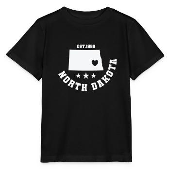 Fondée dans le Dakota du Nord en 1889, États-Unis - T-shirt bio MINI CREATOR Stanley/Stella Enfant - noir - Devant - Mikhail (115cm)