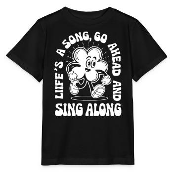 Life is a Song, allez-y et chantez avec nous. - T-shirt bio MINI CREATOR Stanley/Stella Enfant - noir - Devant - Mikhail (115cm)